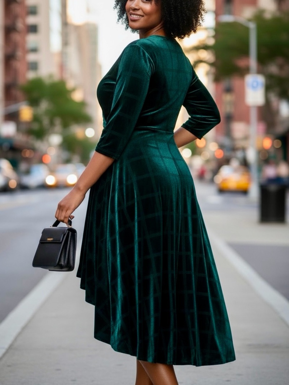 NWOT Calvin Klein Emerald Green Faux Velvet Stretch Dresss